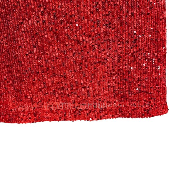Band Of The Free Red Sequin Mini Skirt Sparkle Party Holiday Clubwear NWT L - Picture 7 of 11